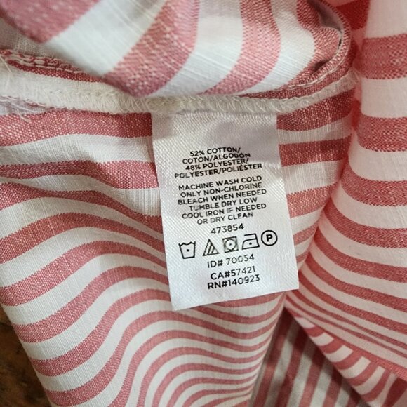 Loft Women's Striped Crew Neck Stretch Off the Shoulder Short Sleeve Top Medium - Picture 7 of 8